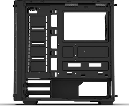Krux Leda Gaming Midi-Turm Computergehäuse mit Seitenfenster und RGB-Beleuchtung Schwarz