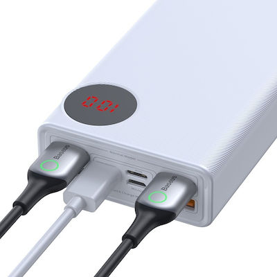 Baseus Mulight Power Bank 30000mAh 33W with 4 USB-A Ports and USB-C Port Quick Charge 3.0 / Power Delivery White