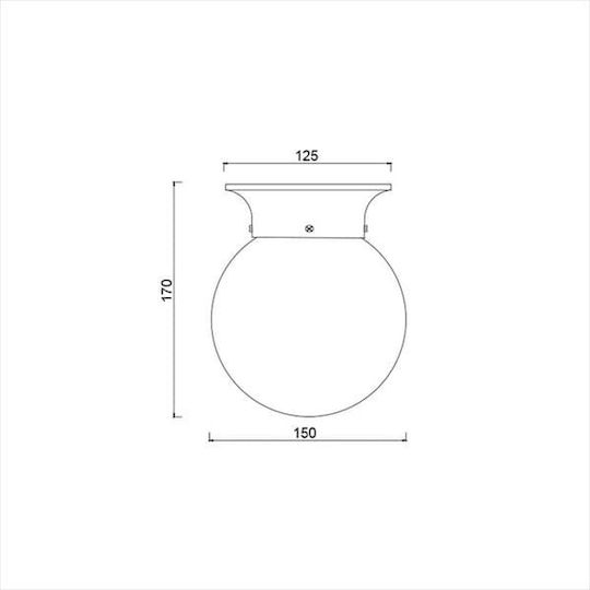 Aca Capri Modern Lamp Wall with Socket E27 White 15x17cm