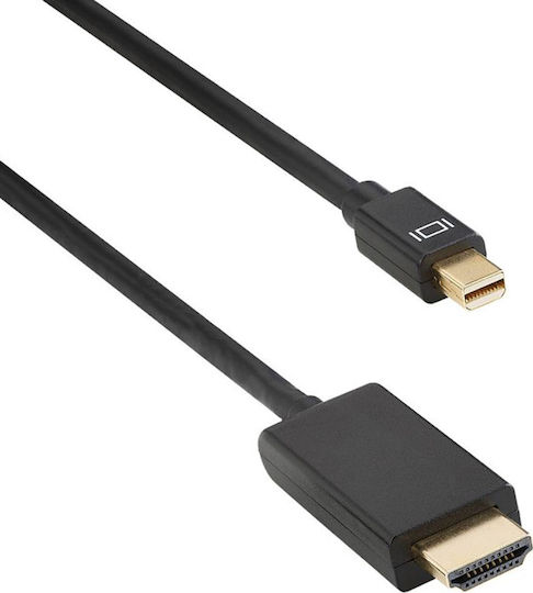 Cable mini DisplayPort male - HDMI male 1.8m Μαύρο (18279)