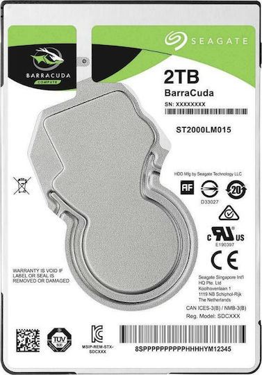 Seagate Barracuda 2TB HDD Hard Drive 2.5" SATA III 5400rpm with 128MB Cache for Desktop / Laptop / PS4 ST2000LM015