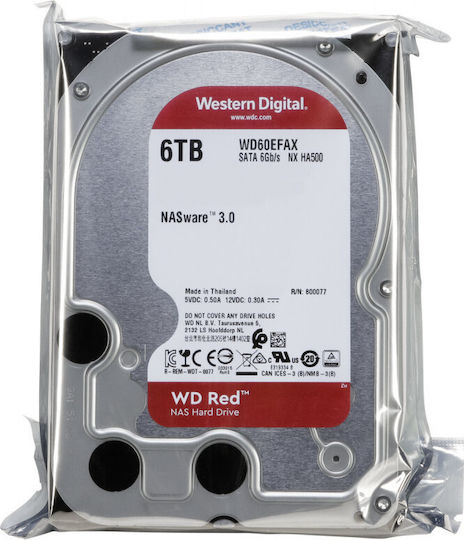Western Digital Red 6TB HDD Σκληρός Δίσκος 3.5 Western Digital Red 6TB HDD Σκληρός Δίσκος 3.5
