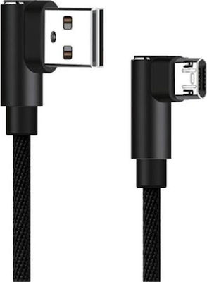 Powertech 1m Angle (90°) / Braided USB 2.0 to micro USB Cable (PTR-0042)