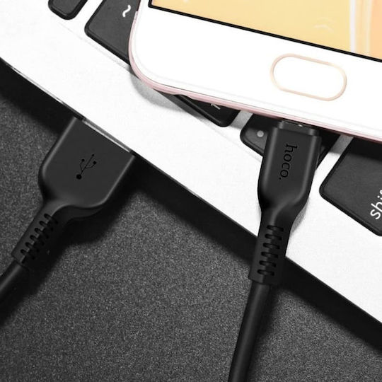 Hoco Regular USB 2.0 to micro USB Cable Μαύρο 2m (X20 Flash)