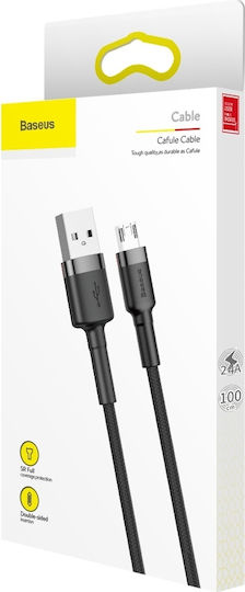 Baseus Cafule 1m Braided USB 2.0 to micro USB Cable Gray (CAMKLF-BG1)