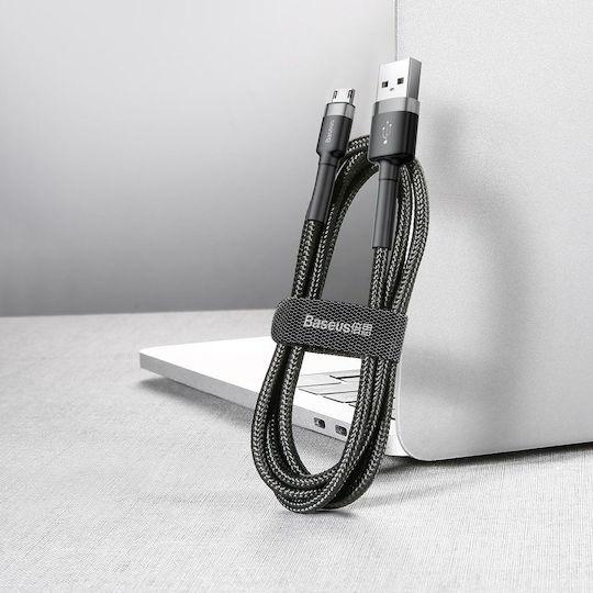 Baseus Cafule Braided USB 2.0 to micro USB Cable Μαύρο 3m (CAMKLF-HG1)