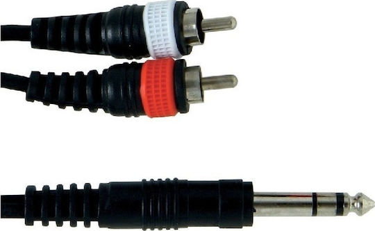 Alpha Audio Y-Cable 6.3mm male - 2x RCA male 3m (190.155)