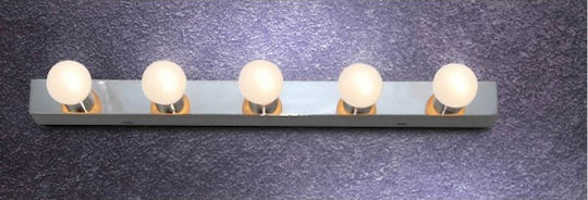 Home Lighting Tube Modern Lamp Wall with Socket E14 Silver 50x8x3.8cm