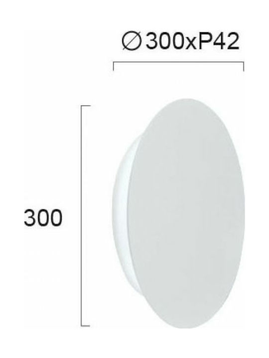 Viokef D300 Kyklos Modern Wandleuchte mit Integriertem LED und Warmweißes Licht Weiß Breite 30cm