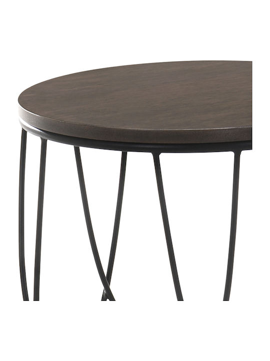 Dagen Round Wooden Side Table Wenge L42xW42xH40cm