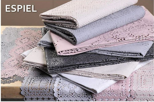 Espiel Checkered with Lace White 135x135cm