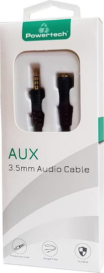 Powertech Καλώδιο Ήχου TRRS 3.5mm male - 3.5mm female Μαύρο 1.5m PTR-0072
