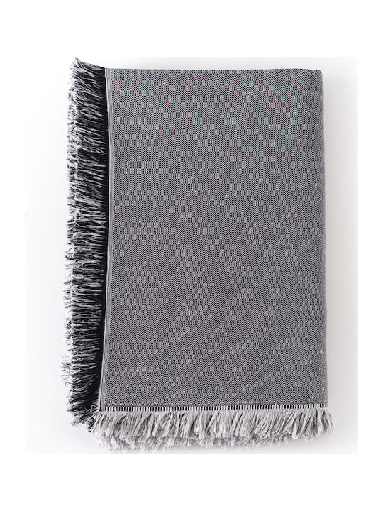 Rythmos Miller Three-Seater Sofa Throw Two Sides Jacquard 180x280cm Gray