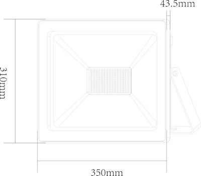 Aca Στεγανός Προβολέας LED 150W Φυσικό Λευκό 4000K IP66