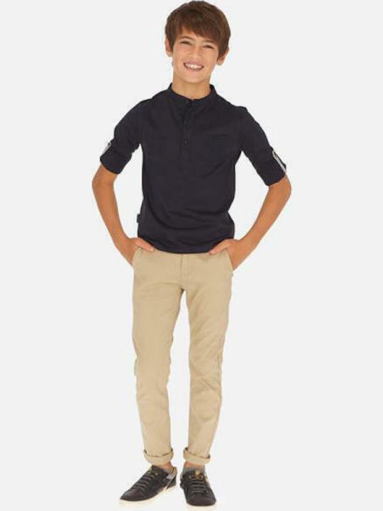 Kids' Chino Fabric Pants Beige Fit