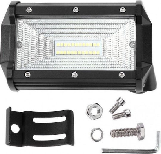Headlights Car in Bar Shape LED Universal 10 - 30V 72W 13.5cm with White Lighting 1pcs