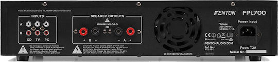 Fenton FPL700 Τελικός Ενισχυτής PA 2 Καναλιών 350W/4Ω με Σύστημα Ψύξης και Συνδέσεις USB/Bluetooth