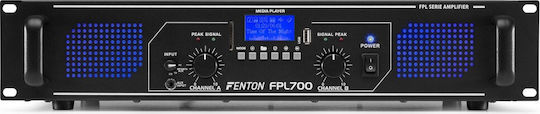 Fenton FPL700 Τελικός Ενισχυτής PA 2 Καναλιών 350W/4Ω με Σύστημα Ψύξης και Συνδέσεις USB/Bluetooth