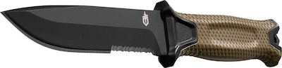 Gerber Strongarm Knife Survival Coyote Serrated with Blade made of Steel in Sheath