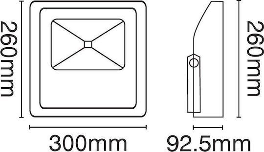 VK Lighting VK/02032/D Waterproof LED Floodlight 100W Cold White IP65