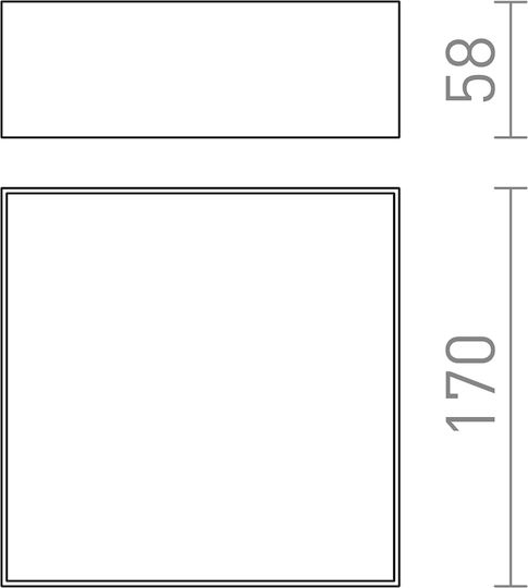 Rendl Light Studio Larisa SQ 17 Ceiling Квадрат На открито LED Панел 15W с Топло бяло Светлина 3000К