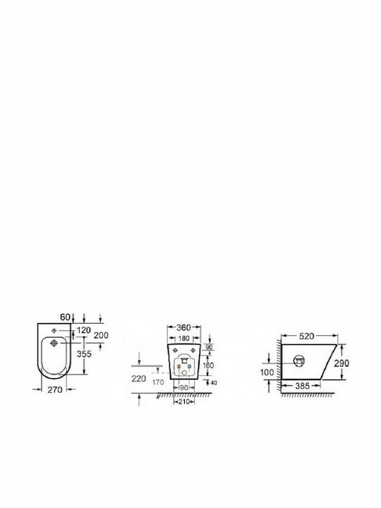 Karag Sorrento Bidet Agățat 36x52cm