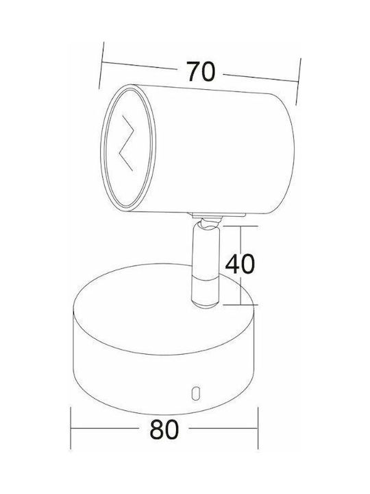 Aca Orfeas Single Spot with Socket GU10 in White Color