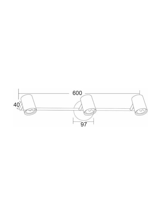 Aca Triple Spot GU10 White SUH1893TW