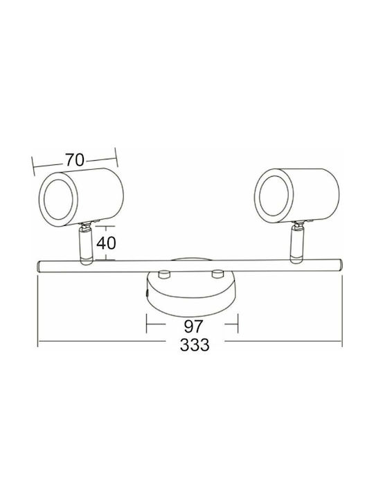 Aca Double Spot GU10 White SUH1892TW