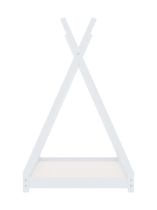 Детско Легло Montessori Единично Бял за Матрак 70x140см