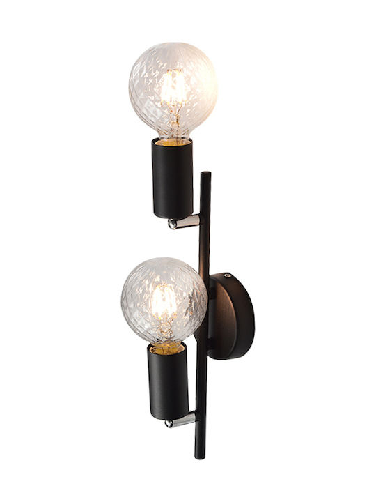 Aca Mohicans Double Spot with Socket E27 in Black Color