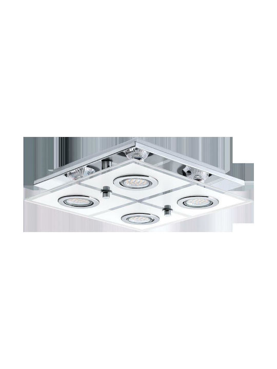 Eglo Cabo Spot with 4 Lights and with Socket GU10 in Silver Color