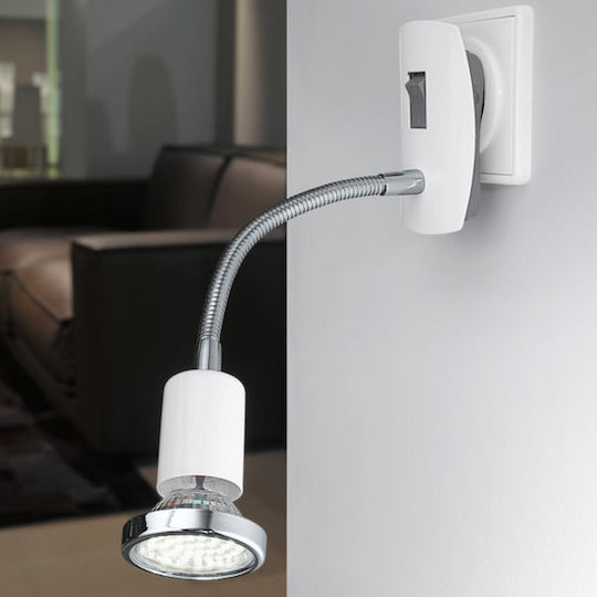 Eglo Mini Single Spot with Socket GU10 in Silver Color Eglo Mini Single Spot with Socket GU10 in Silver Color