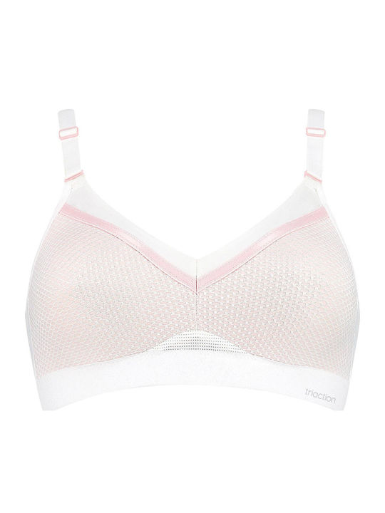 Triaction Free Motion Athletic Athletic Bra without Underwire White