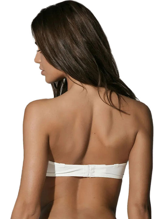 Luna Character Strapless Bra without Padding Underwire Ivory