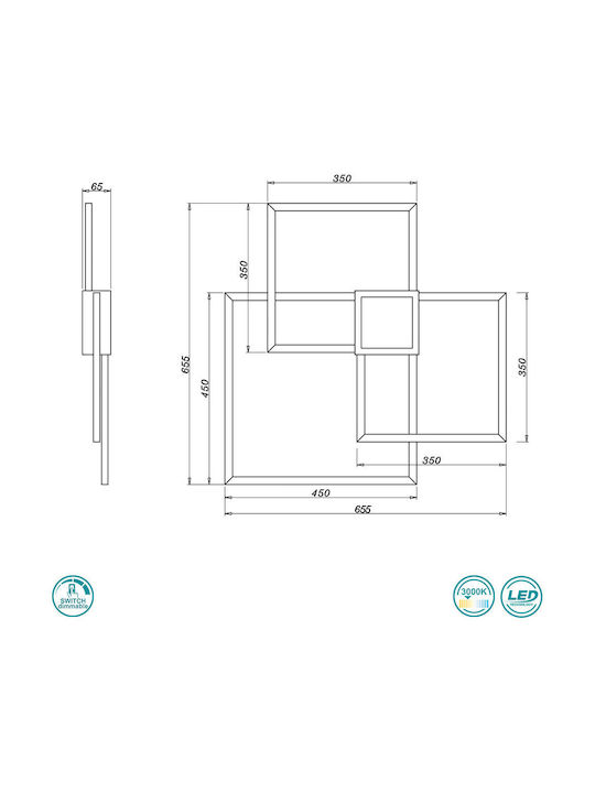 Trio Lighting Hydra Deckenleuchte 65.5cm Silber mit Integrierter LED