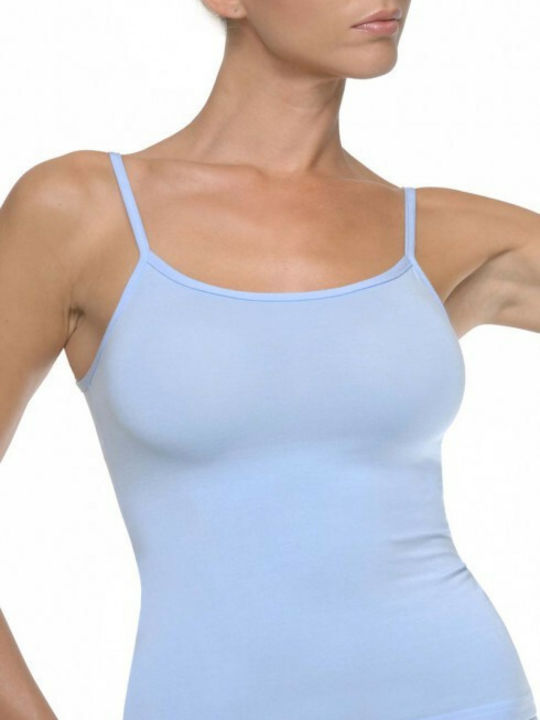 Mit Spaghetti-Träger Light Blue Damen T-Shirt