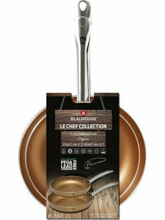 Blaumann Blaumann Aluminum Copper Pans Set with Non-stick Interior Coating 2 Pieces