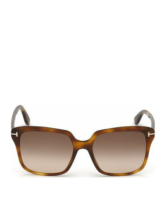 Tom Ford Women's Sunglasses with Brown Tartaruga Plastic Frame and Brown Gradient Lens FT0788 53F