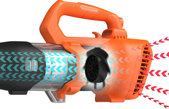 Black & Decker Blower Handheld 18V with 1 Battery 2Ah & Maximum Air Speed 140km/h