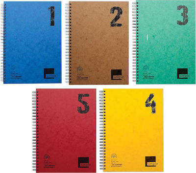 Neohart Spiral Notebook Ruled A4 120 Sheets 4 Subjects Simple 1pcs (Μiscellaneous colours)