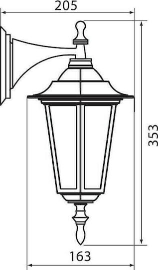Vivalux Maribor Wall-Mounted Outdoor Lantern E27 IP44 21x15x36εκ.