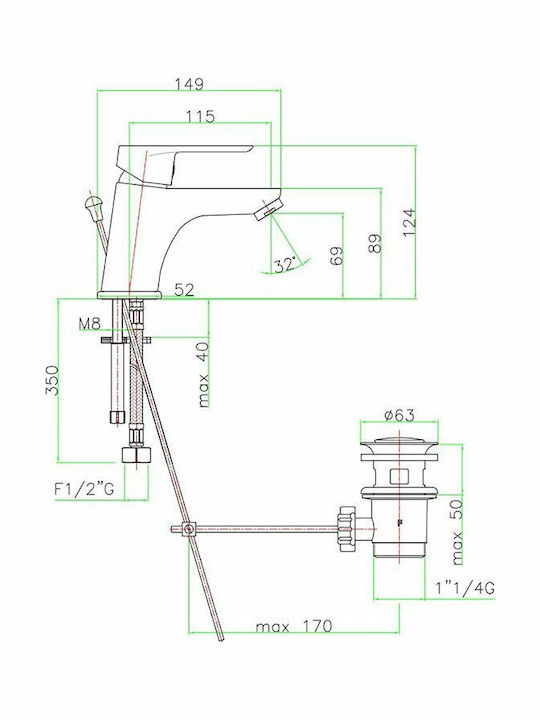 Fiore Kevon Silver Mixing Sink Faucet