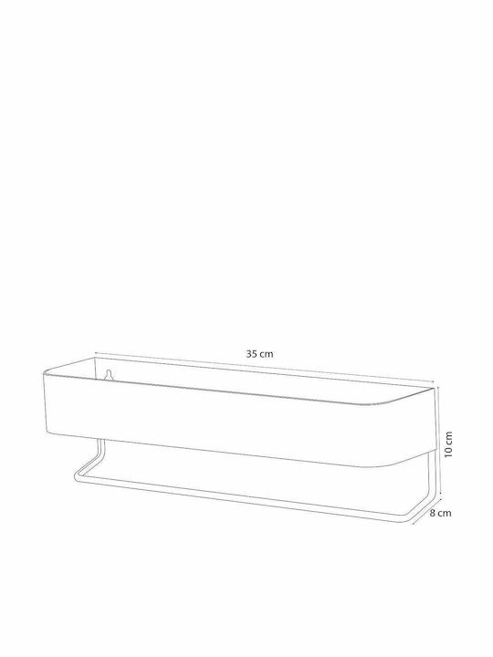 Sealskin Brix Επιτοίχια Ραφιέρα Μπάνιου Μεταλλική με 1 Ράφι 35x10x8cm