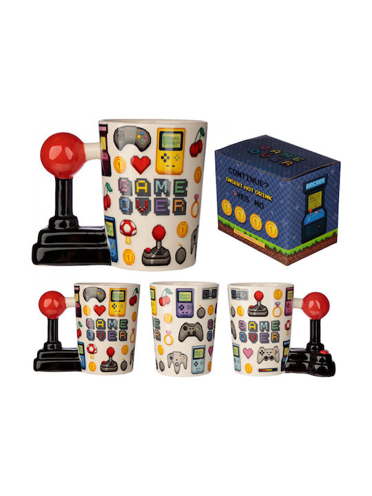 Puckator Game Over - Joystick Becher Keramik Mehrfarbig 355ml