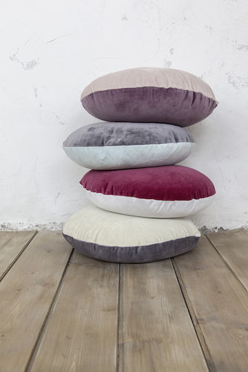 Nima Μαξιλάρι Καναπέ Velvety από 100% Βαμβάκι Red/Light Gray 45x45εκ.