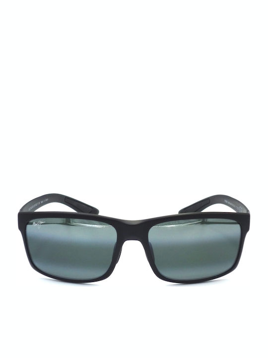 Maui Jim Herren Sonnenbrille mit Schwarz Kunststoff Gestell und Schwarz Polarisiert Spiegel Linse