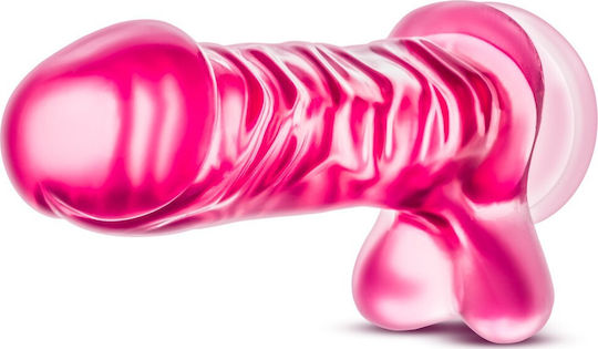 B Yours Basic Dildo realist cu Testicule și Ventuză Roz 23cm