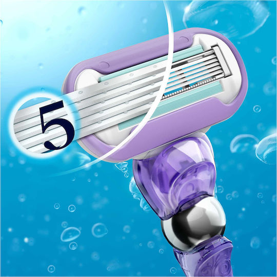 Venus Swirl Razor pentru corp cu Cap de schimb 5 lame și bandă lubrifiantă