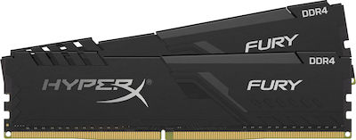 HyperX Fury 8GB DDR4 RAM με 2 Modules (2x4GB) και Ταχύτητα 2666 για Desktop